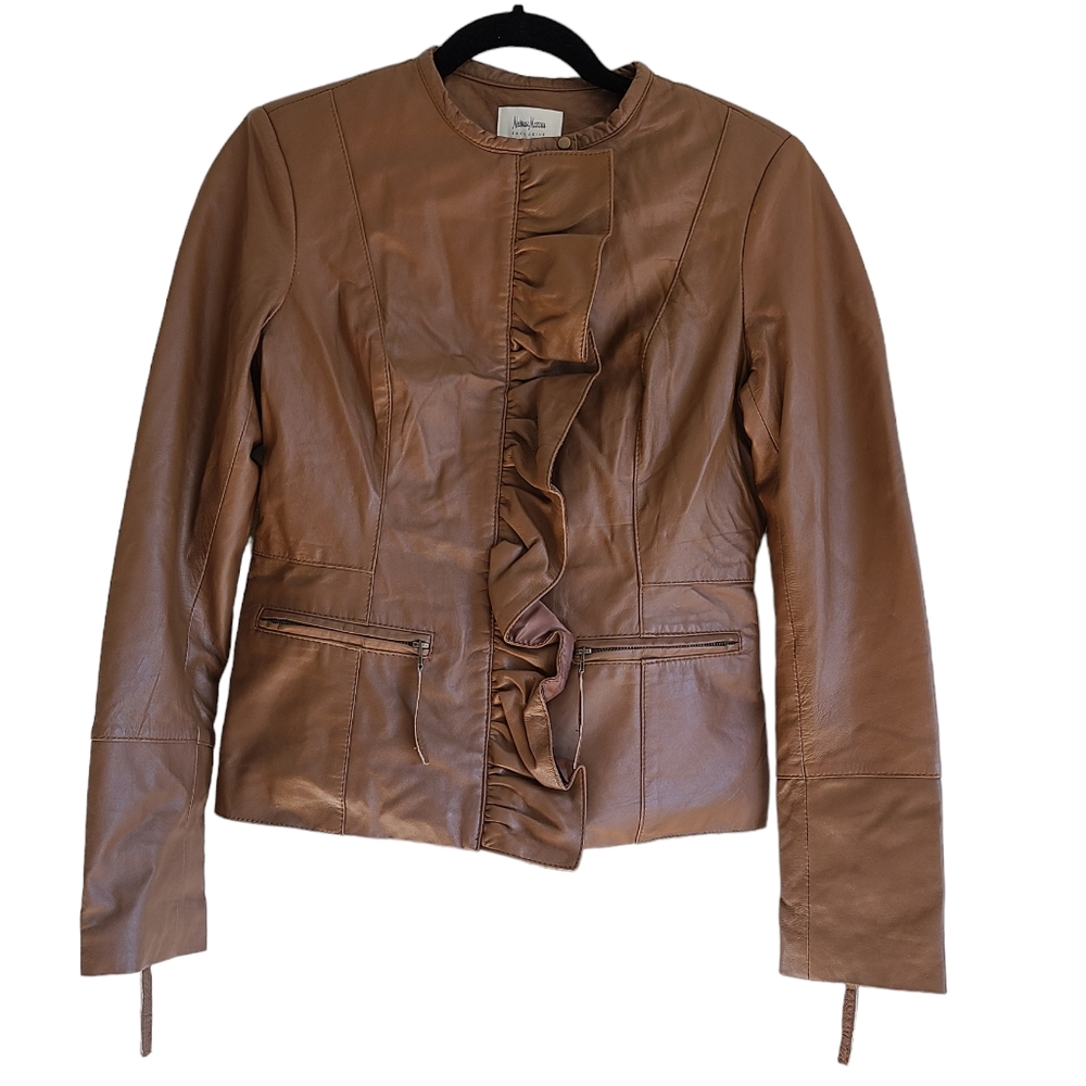 Neiman Marcus Exclusive Brown Leather Jacket in Size Small